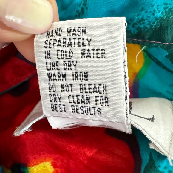 Vintage XPL XPLOSIF Women’s Long Sleeve Floral Blouse Size Medium 100% Silk - Picture 14 of 15